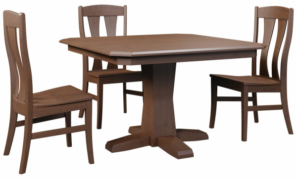 Hyrum Single Pedestal Table and Wylie Kitchen Chairs