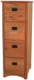 Solid Oak 4-Drawer File Cabinet
