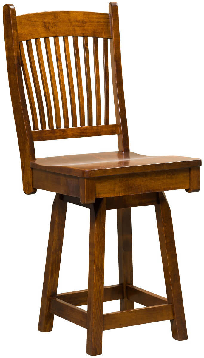 Kramer Swivel Bar Chair in Brown Maple