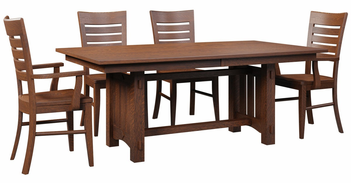 Mae Trestle Dining Table with Mae Dining Chair