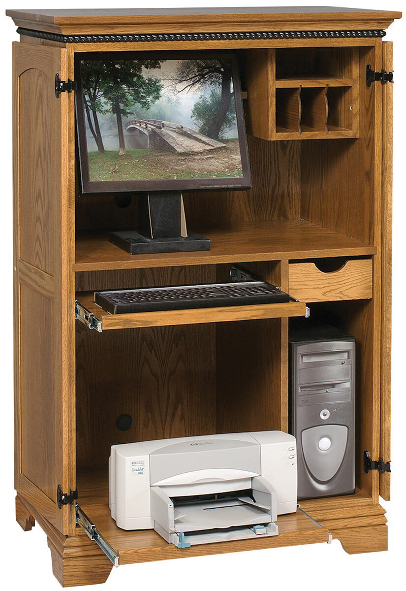 Oak Computer Cabinet