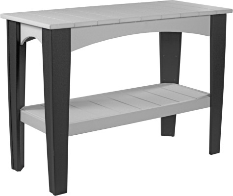 Dove Gray and Black New Guinea Outdoor Buffet Table