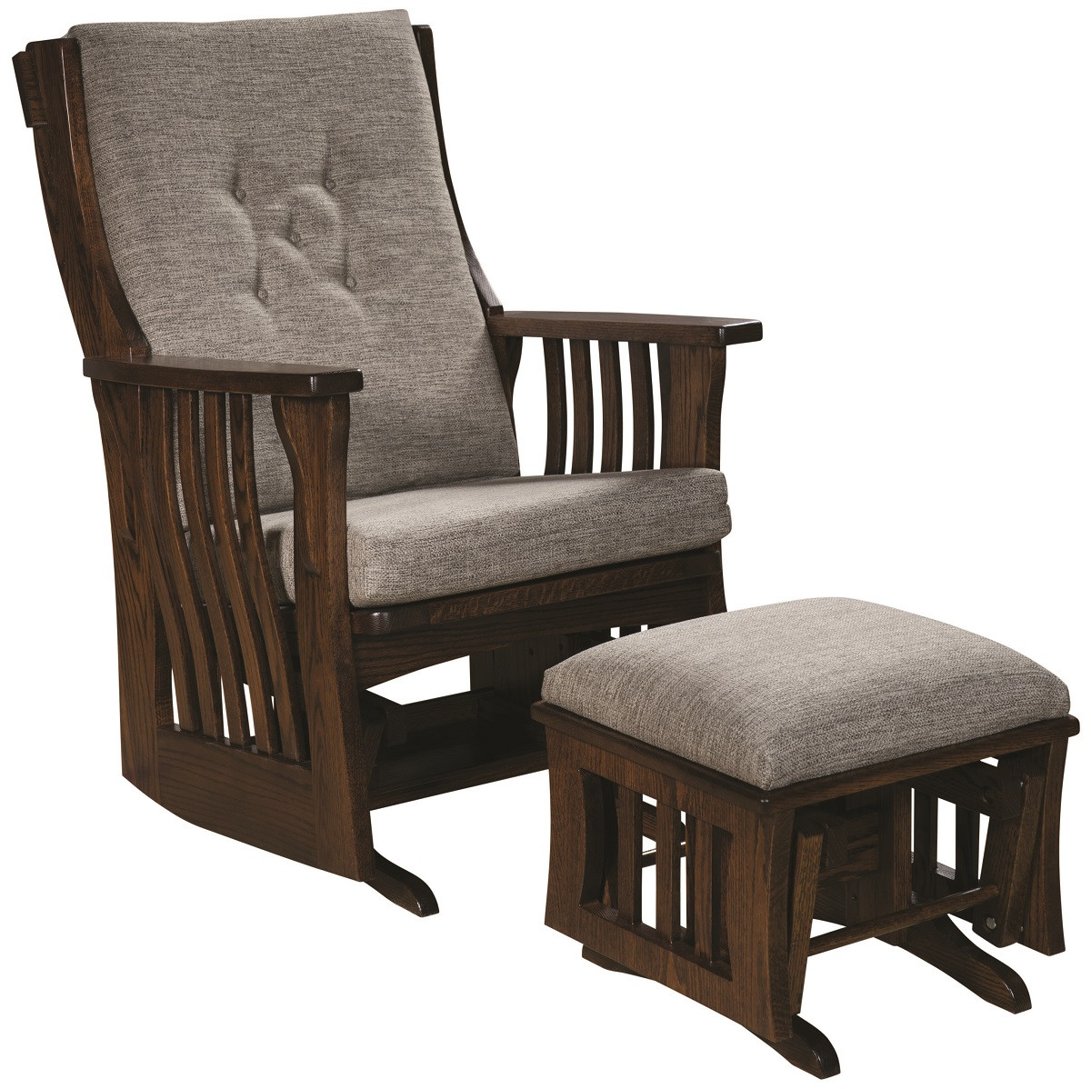 Upholstered Gliding Chair with Ottoman
