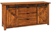 Rustic Console with Sliding Barn Doors