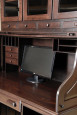 Solid Wood Roll Top Desk with Hutch