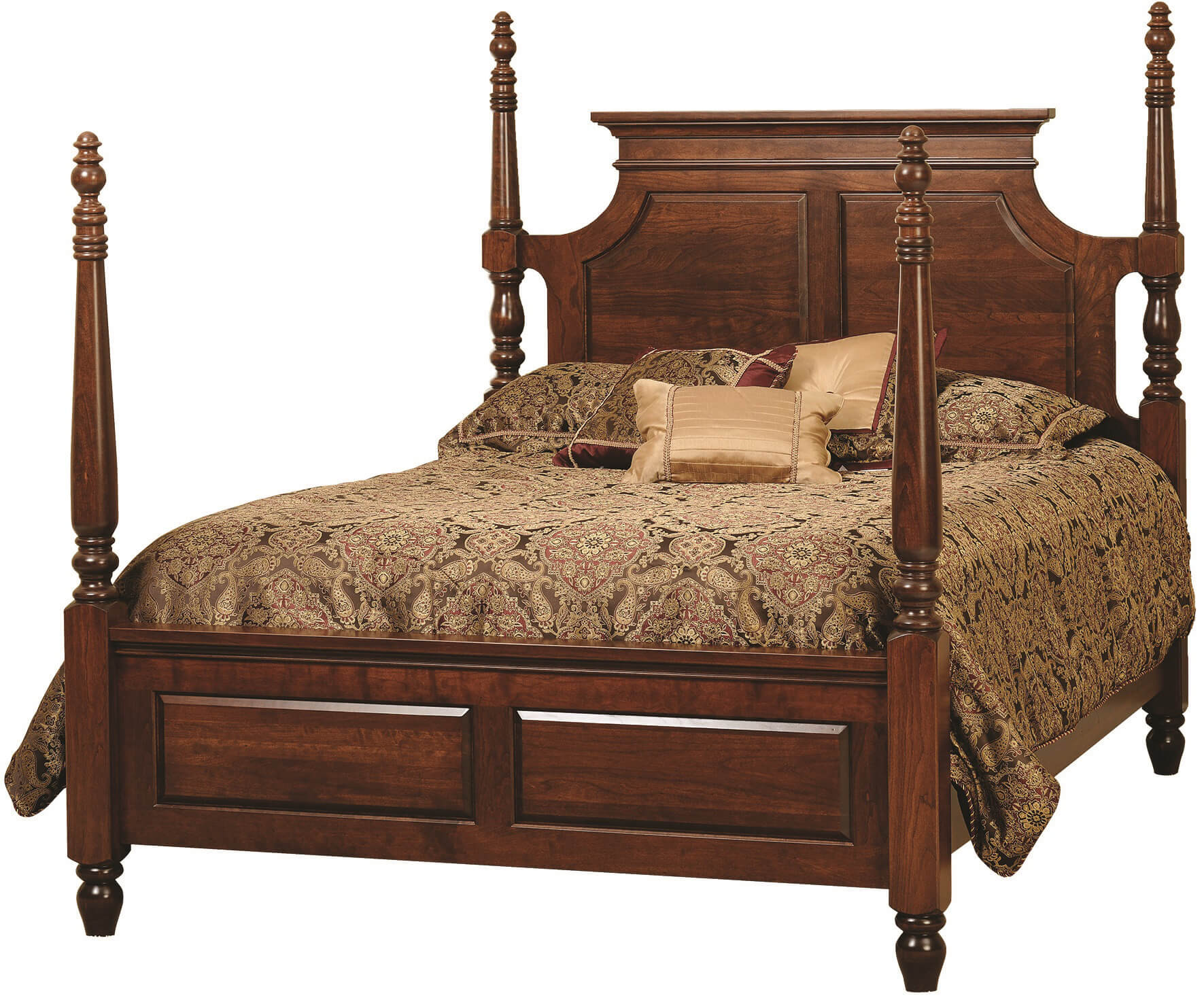 Oxford Four Poster Bed in Rustic Cherry 