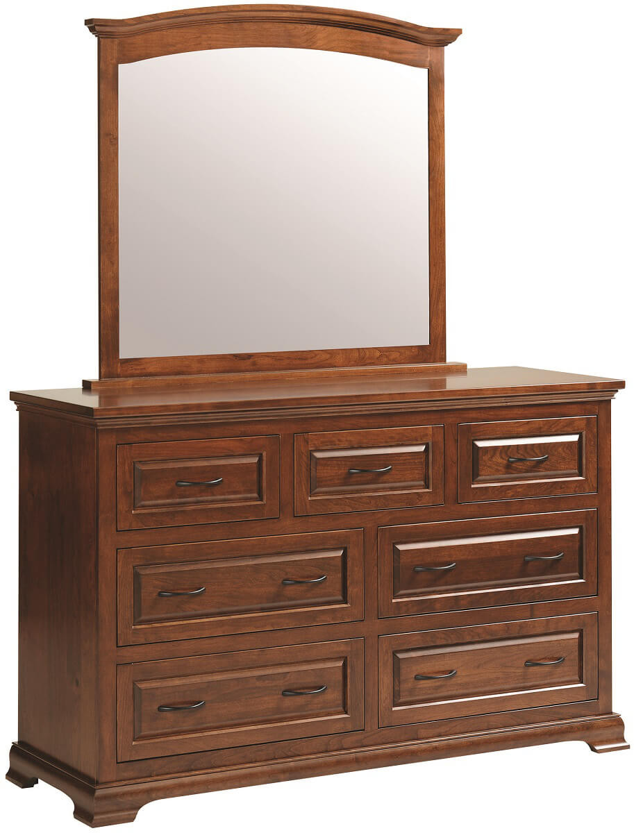 Oxford Mirror Dresser in Rustic Cherry 
