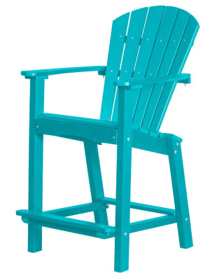 Aruba Blue Panama High Outdoor Dining Chair
