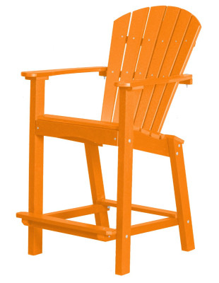 Bright Orange Panama High Outdoor Dining Chair