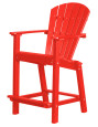 Bright Red Panama High Outdoor Dining Chair