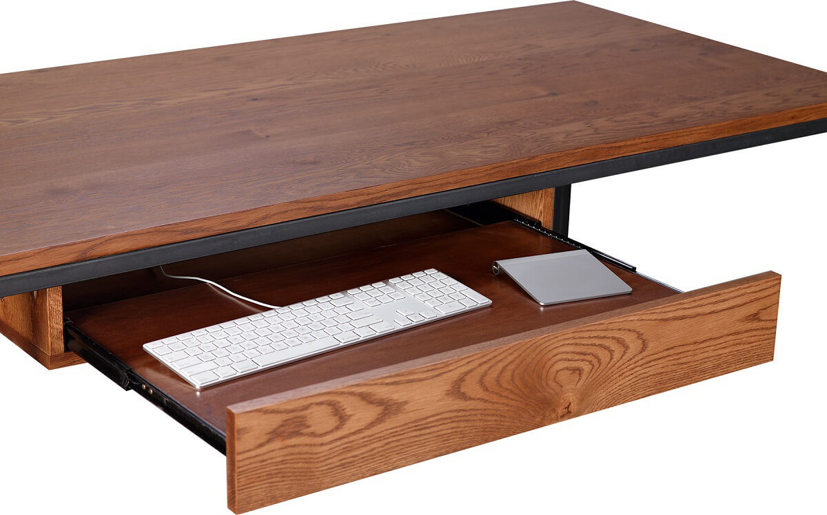 Full extension desk drawer