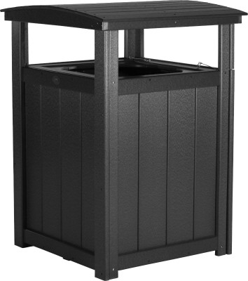 Black Pigeon Point Commercial Outdoor Trashcan