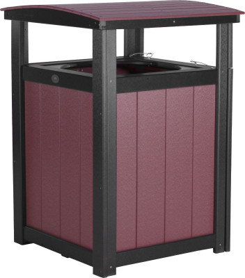 Cherrywood and Black Pigeon Point Commercial Outdoor Trashcan