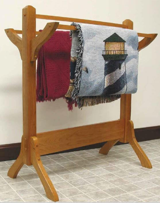 Quilt Rack With Shelf, Amish Handcrafted
