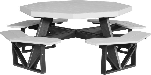 Dove Gray and Black Portstewart Octagon Picnic Table