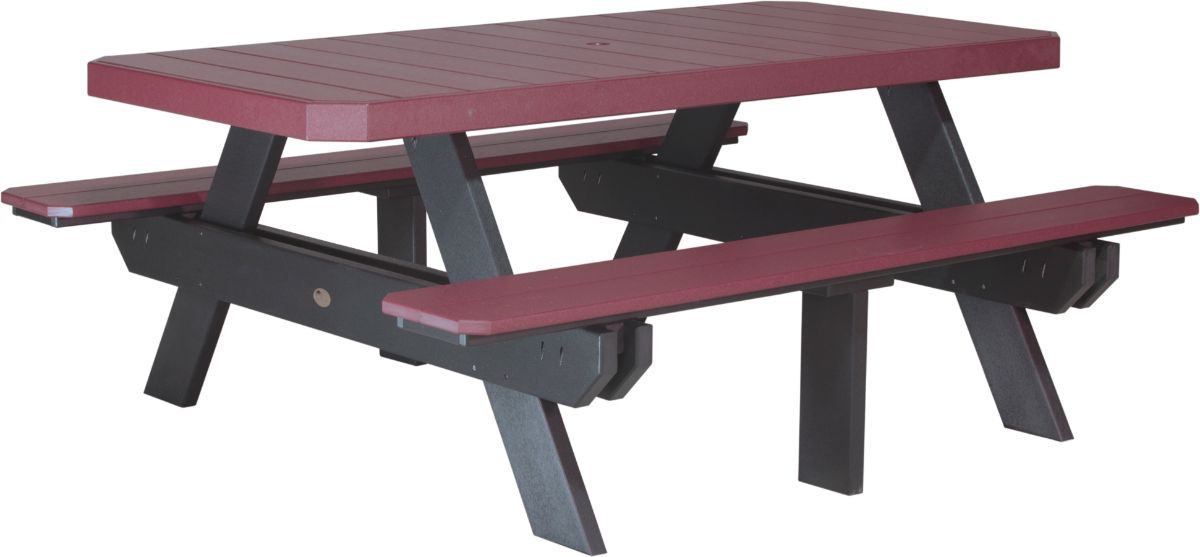Cherrywood and Black Portstewart Poly Picnic Table