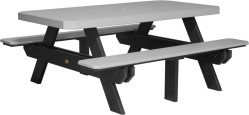 Dove Gray and Black Portstewart Poly Picnic Table