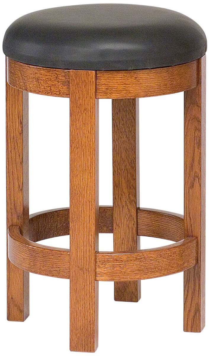 River Walk 24 Inch Leather Upholstered Counter Stool