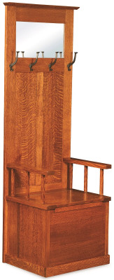 Rock Harbor Solid Wood Hall Tree With Bench Countryside Amish
