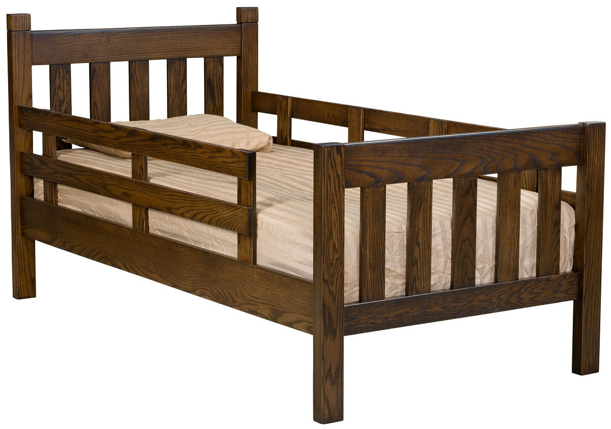 Oak Bed with Safety Rail