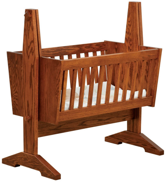 Southwest Mission Wooden Baby Cradle