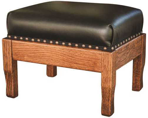 Stafford Upholstered Footstool with leather upholstery