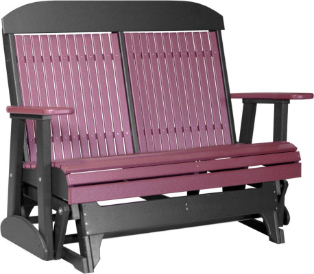 Cherrywood and Black Stockton Outdoor Glider Bench