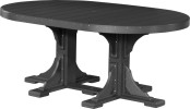 Black Stockton Outdoor Oval Dining Table