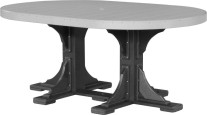 Dove Gray and Black Stockton Outdoor Oval Dining Table