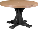 Cedar and Black Stockton Outdoor Single Pedestal Table
