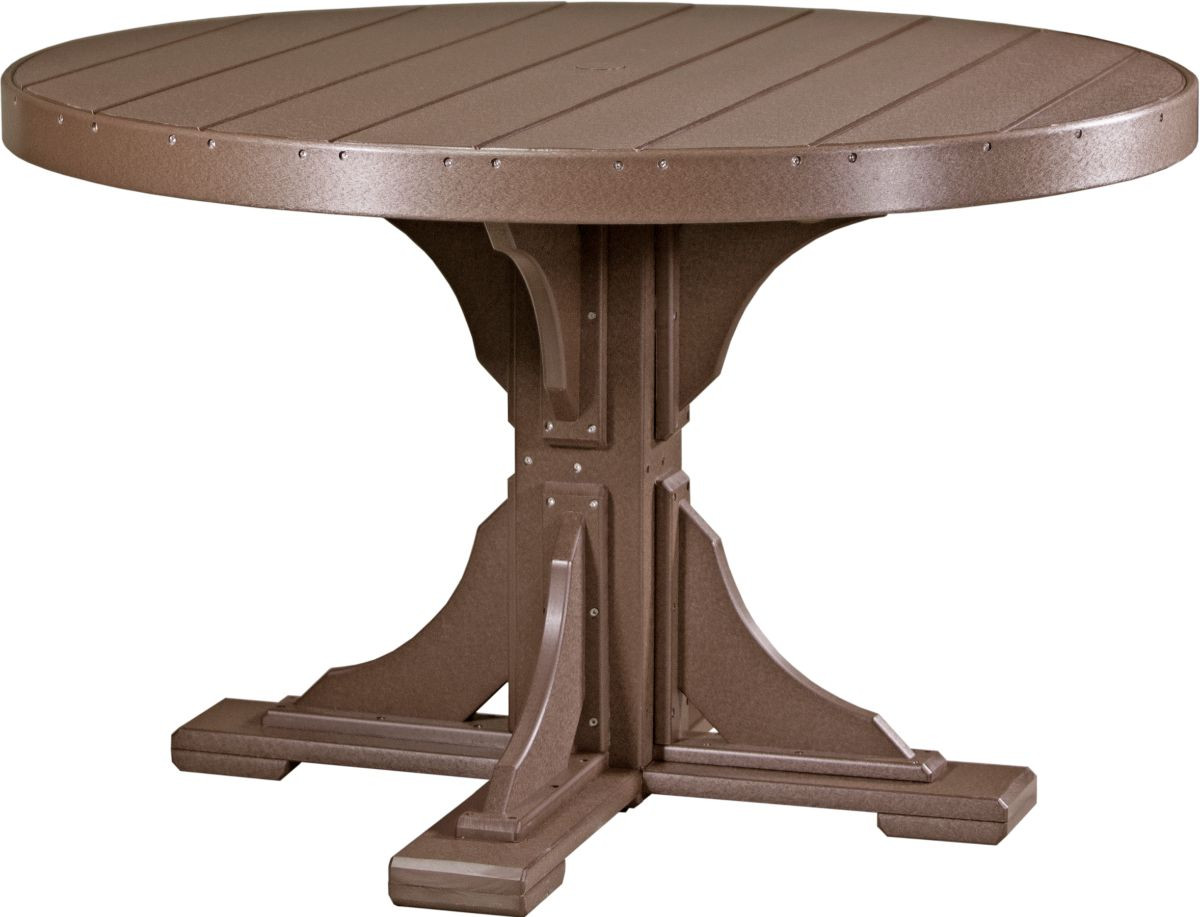 Chestnut Brown Stockton Outdoor Single Pedestal Table