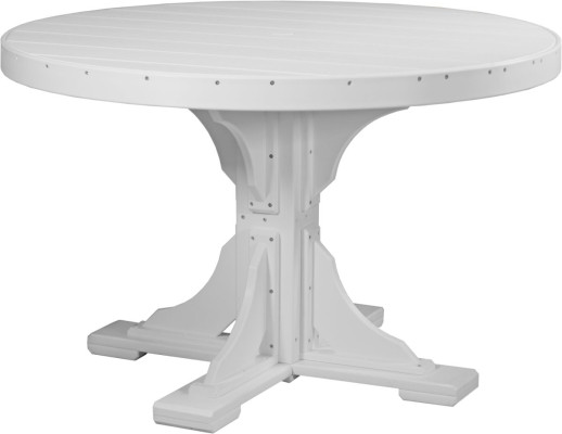 White Stockton Outdoor Single Pedestal Table