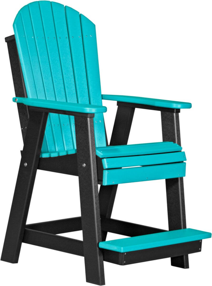 Aruba Blue and Black Tahiti Adirondack Balcony Chair