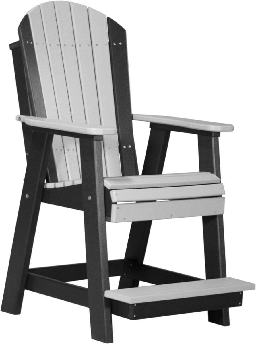Dove Gray and Black Tahiti Adirondack Balcony Chair