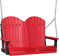 Red and Black Tahiti Adirondack Porch Swing