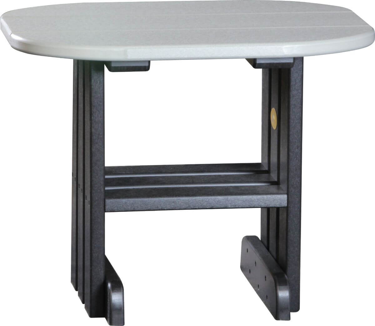 Dove Gray and Black Tahiti Outdoor Side Table
