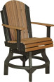 Antique Mahogany and Black Tahiti Outdoor Swivel Bar Chair