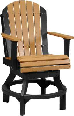 Cedar and Black Tahiti Outdoor Swivel Bar Chair
