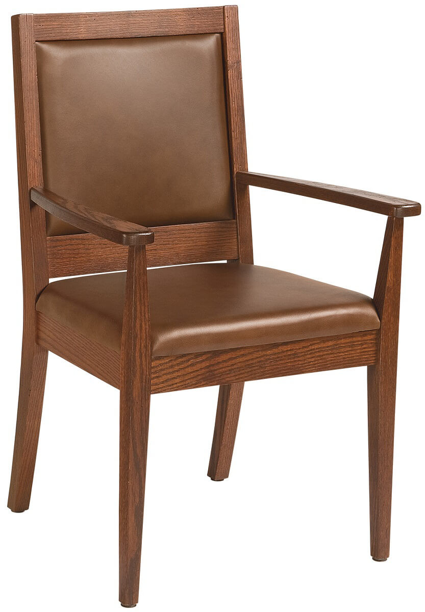 Vesper Leather Arm Chair in Oak