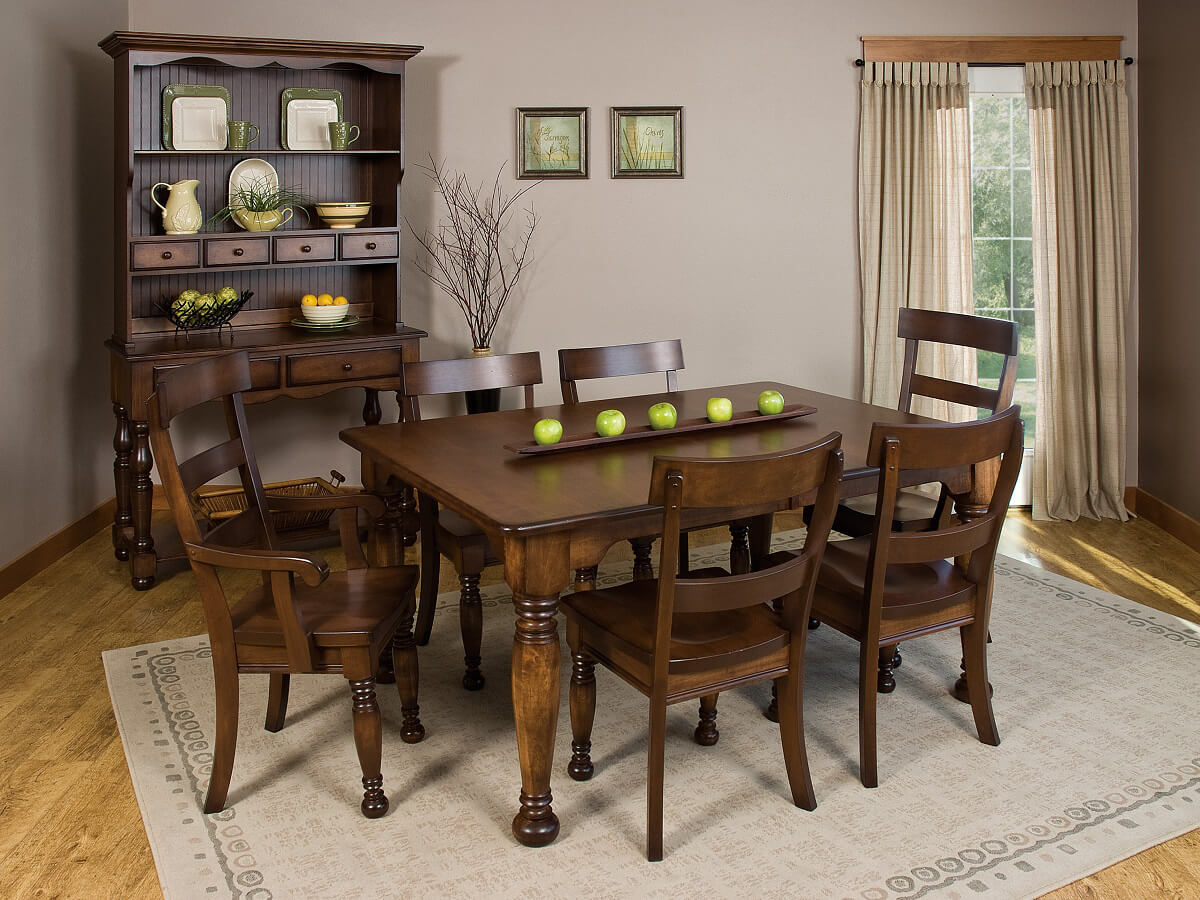 French Country Hardwood Dining Set
